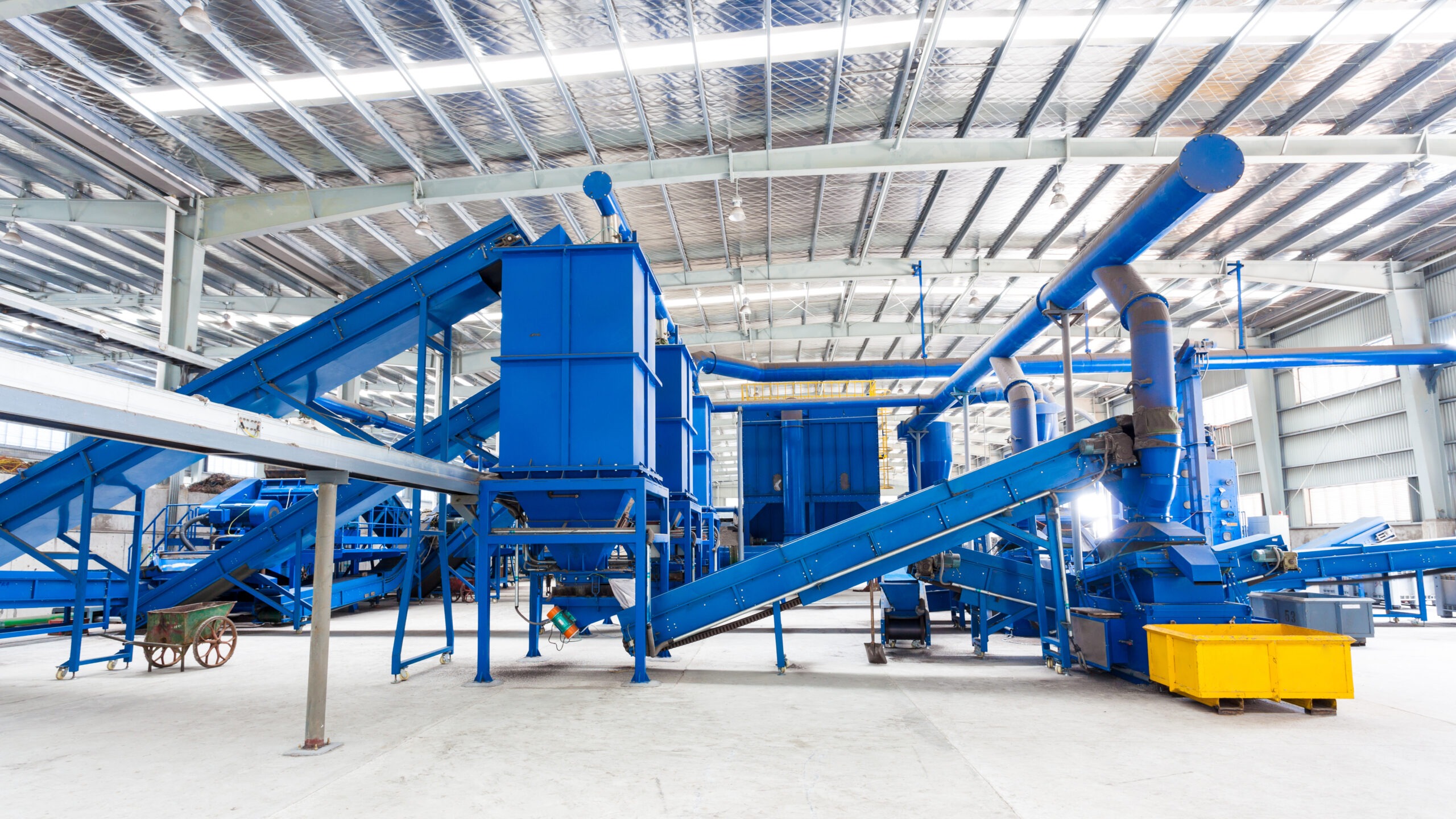 Steel Pipelines and Cables in Blue Tones